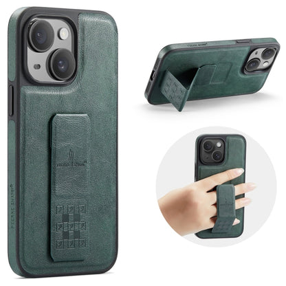 Fierre Shann Oil Wax Cow Leather Holder Back Phone Case, For iPhone 15, For iPhone 14 Plus, For iPhone 14, For iPhone 14 Pro