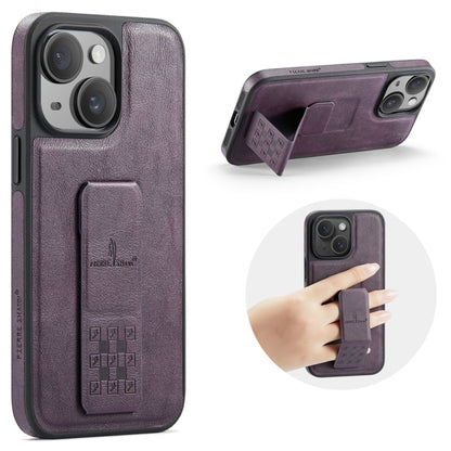 Fierre Shann Oil Wax Cow Leather Holder Back Phone Case, For iPhone 15, For iPhone 14 Plus, For iPhone 14, For iPhone 14 Pro