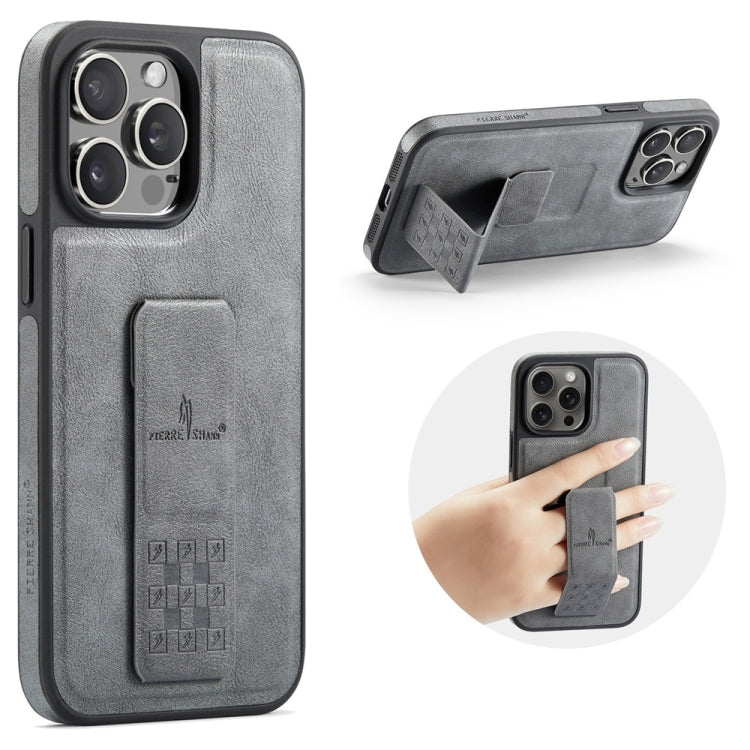 Fierre Shann Oil Wax Cow Leather Holder Back Phone Case, For iPhone 15, For iPhone 14 Plus, For iPhone 14, For iPhone 14 Pro