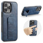 Fierre Shann Oil Wax Cow Leather Holder Back Phone Case, For iPhone 14 Pro Max, For iPhone 13 Pro Max, For iPhone 13 Pro, For iPhone 13