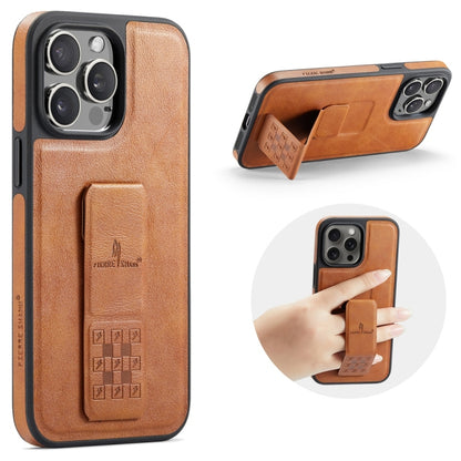 Fierre Shann Oil Wax Cow Leather Holder Back Phone Case, For iPhone 14 Pro Max, For iPhone 13 Pro Max, For iPhone 13 Pro, For iPhone 13