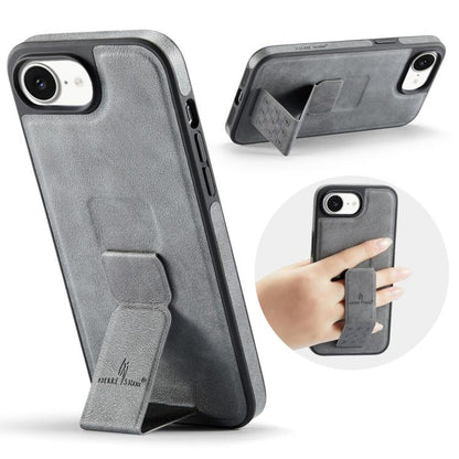 Fierre Shann Oil Wax Cow Leather Holder Back Phone Case, For iPhone 17e / 16e, For iPhone 16 Pro Max, For iPhone 16 Pro, For iPhone 16 Plus