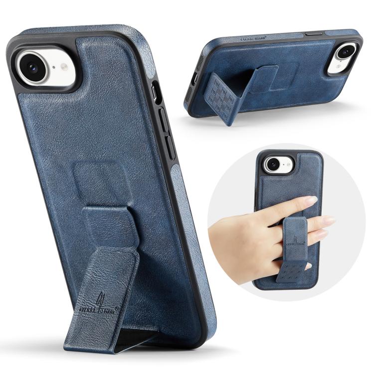 Fierre Shann Oil Wax Cow Leather Holder Back Phone Case, For iPhone 17e / 16e, For iPhone 16 Pro Max, For iPhone 16 Pro, For iPhone 16 Plus