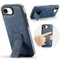 Fierre Shann Oil Wax Cow Leather Holder Back Phone Case, For iPhone 17e / 16e, For iPhone 16 Pro Max, For iPhone 16 Pro, For iPhone 16 Plus