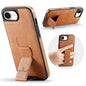 Fierre Shann Oil Wax Cow Leather Holder Back Phone Case, For iPhone 17e / 16e, For iPhone 16 Pro Max, For iPhone 16 Pro, For iPhone 16 Plus
