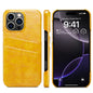 Fierre Shann Retro Oil Wax Texture Card Slots PU Leather Phone Case, For iPhone Air, For iPhone 16 Pro Max, For iPhone 16 Pro, For iPhone 16 Plus