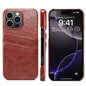 Fierre Shann Retro Oil Wax Texture Card Slots PU Leather Phone Case, For iPhone Air, For iPhone 16 Pro Max, For iPhone 16 Pro, For iPhone 16 Plus