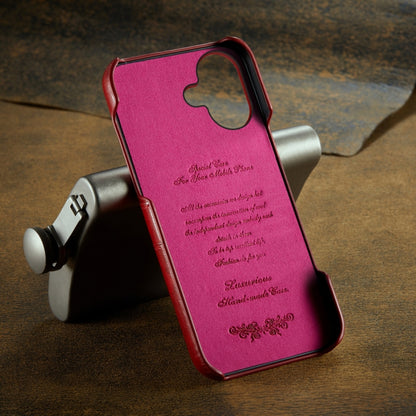Fierre Shann Retro Oil Wax Texture Card Slots PU Leather Phone Case, For iPhone 16