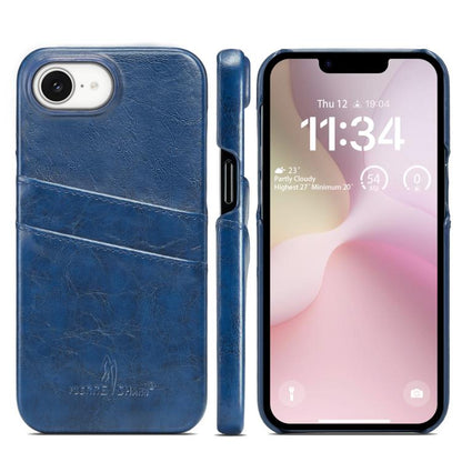 Fierre Shann Retro Oil Wax Texture Card Slots PU Leather Phone Case, For iPhone 18 Pro / 17 Pro, For iPhone 18 Pro Max / 17 Pro Max, For iPhone 17e / 16e, For iPhone 17
