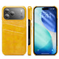 Fierre Shann Retro Oil Wax Texture Card Slots PU Leather Phone Case, For iPhone 17e / 16e, For iPhone 17 Pro Max, For iPhone 17 Pro, For iPhone 17