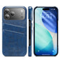 Fierre Shann Retro Oil Wax Texture Card Slots PU Leather Phone Case, For iPhone 17e / 16e, For iPhone 17 Pro Max, For iPhone 17 Pro, For iPhone 17