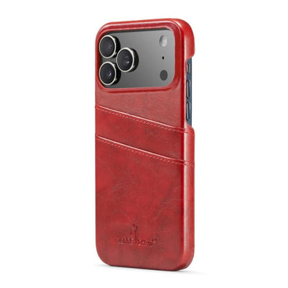 Fierre Shann Retro Oil Wax Texture Card Slots PU Leather Phone Case, For iPhone 18 Pro / 17 Pro, For iPhone 18 Pro Max / 17 Pro Max, For iPhone 17e / 16e, For iPhone 17