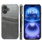 Fierre Shann Retro Oil Wax Texture Card Slots PU Leather Phone Case, For iPhone 17e / 16e, For iPhone 17 Pro Max, For iPhone 17 Pro, For iPhone 17