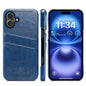 Fierre Shann Retro Oil Wax Texture Card Slots PU Leather Phone Case, For iPhone 17e / 16e, For iPhone 17 Pro Max, For iPhone 17 Pro, For iPhone 17
