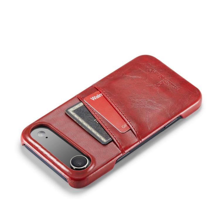 Fierre Shann Retro Oil Wax Texture Card Slots PU Leather Phone Case, For iPhone Air, For iPhone 16 Pro Max, For iPhone 16 Pro, For iPhone 16 Plus
