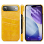 Fierre Shann Retro Oil Wax Texture Card Slots PU Leather Phone Case, For iPhone Air, For iPhone 16 Pro Max, For iPhone 16 Pro, For iPhone 16 Plus