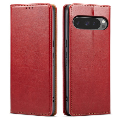 Fierre Shann PU Genuine Leather Texture Phone Case, For Google Pixel 9 Pro XL, For Google Pixel 9 / 9 Pro