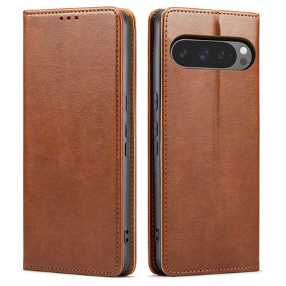 Fierre Shann PU Genuine Leather Texture Phone Case, For Google Pixel 9 Pro XL, For Google Pixel 9 / 9 Pro