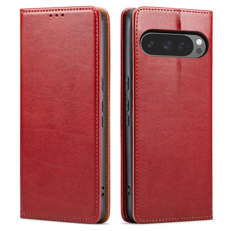 Fierre Shann PU Genuine Leather Texture Phone Case, For Google Pixel 9 Pro XL, For Google Pixel 9 / 9 Pro