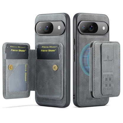 Fierre Shann Cowhide Horizontal Flip Magnetic Card Holder Phone Case, For Google Pixel 9 Pro XL, For Google Pixel 9 / 9 Pro