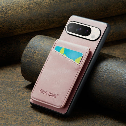 Fierre Shann Crazy Horse Card Holder Back Cover PU Phone Case, For Google Pixel 9 Pro XL, For Google Pixel 9 / 9 Pro