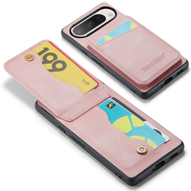 Fierre Shann Crazy Horse Card Holder Back Cover PU Phone Case, For Google Pixel 9 Pro XL, For Google Pixel 9 / 9 Pro