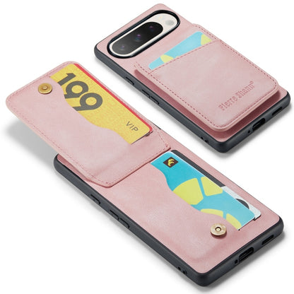 Fierre Shann Crazy Horse Card Holder Back Cover PU Phone Case, For Google Pixel 9 Pro XL, For Google Pixel 9 / 9 Pro