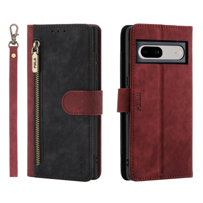 POLA Dual-color Zipper Wallet RFID Leather Phone Case