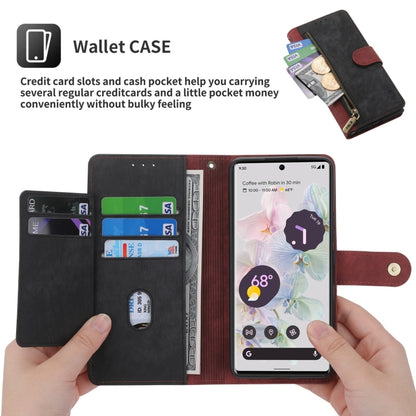 POLA Dual-color Zipper Wallet RFID Leather Phone Case