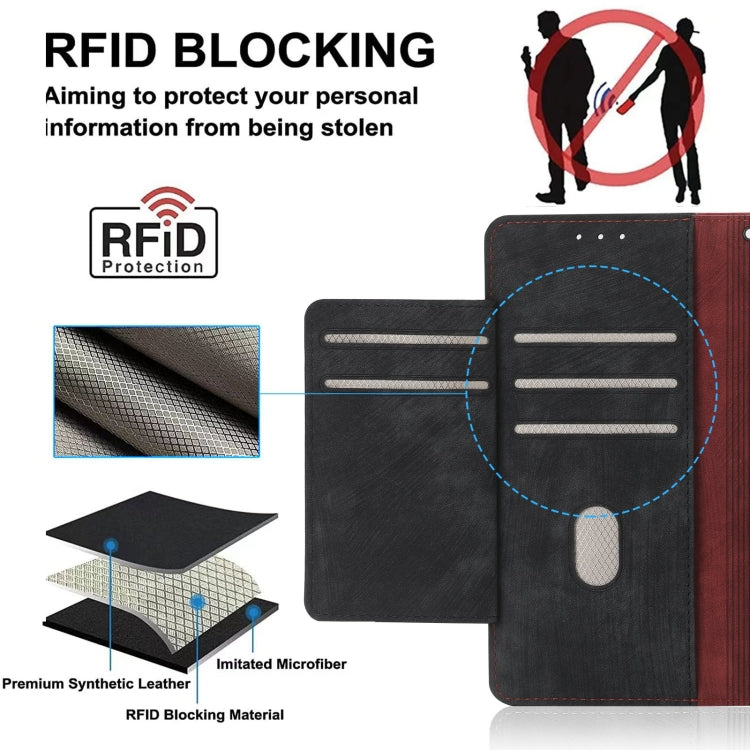 POLA Dual-color Zipper Wallet RFID Leather Phone Case