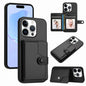 Button Card Bag RFID Anti-theft Phone Case, For iPhone 16 Pro Max, For iPhone 16 Pro, For iPhone 16 Plus, For iPhone 16