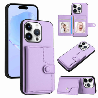 Button Card Bag RFID Anti-theft Phone Case, For iPhone 16 Pro Max, For iPhone 16 Pro, For iPhone 16 Plus, For iPhone 16