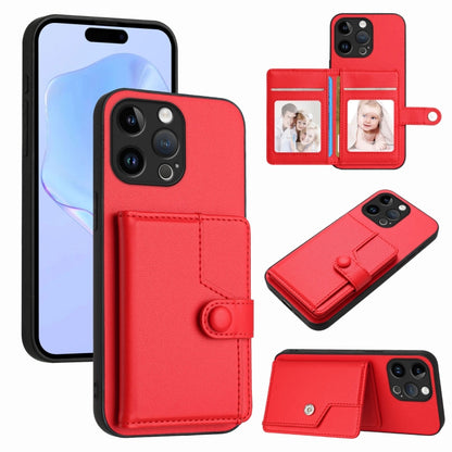 Button Card Bag RFID Anti-theft Phone Case, For iPhone 15 Pro Max, For iPhone 15 Pro, For iPhone 15 Plus, For iPhone 15
