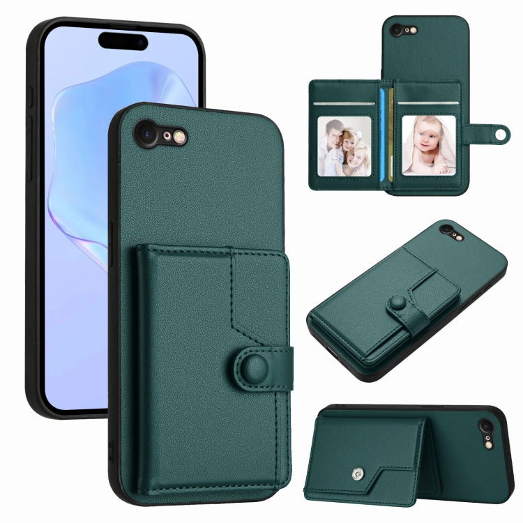 Button Card Bag RFID Anti-theft Phone Case, For iPhone SE 2022 / 2020, For iPhone 13 Pro Max, For iPhone 13 Pro, For iPhone 13