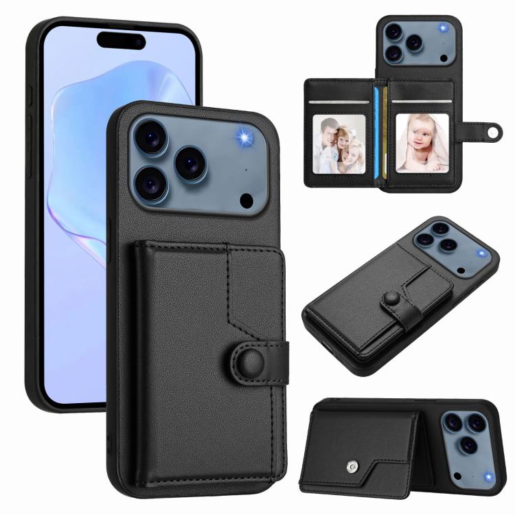 Button Card Bag RFID Anti-theft Phone Case, For iPhone 18 Pro / 17 Pro, For iPhone 18 Pro Max / 17 Pro Max, For iPhone 17, For iPhone Air