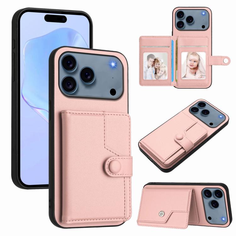 Button Card Bag RFID Anti-theft Phone Case, For iPhone 18 Pro / 17 Pro, For iPhone 18 Pro Max / 17 Pro Max, For iPhone 17, For iPhone Air