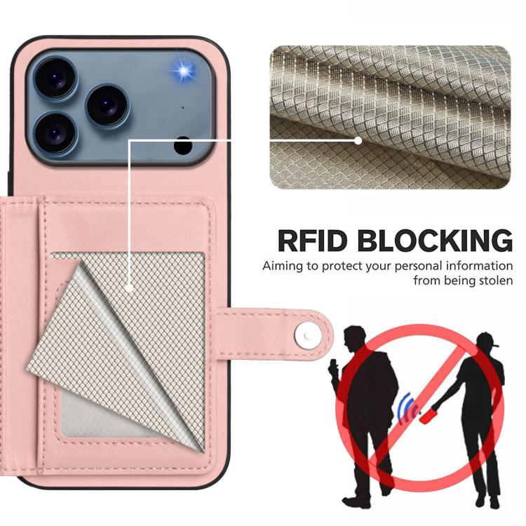 Button Card Bag RFID Anti-theft Phone Case, For iPhone 18 Pro / 17 Pro, For iPhone 18 Pro Max / 17 Pro Max, For iPhone 17, For iPhone Air