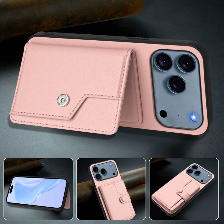 Button Card Bag RFID Anti-theft Phone Case, For iPhone 18 Pro / 17 Pro, For iPhone 18 Pro Max / 17 Pro Max, For iPhone 17, For iPhone Air