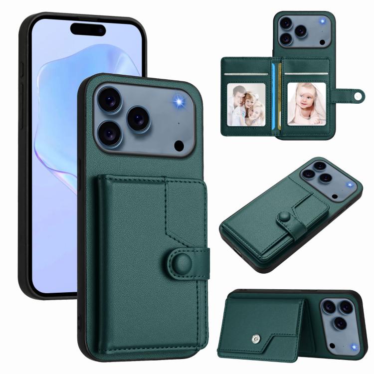 Button Card Bag RFID Anti-theft Phone Case, For iPhone 18 Pro / 17 Pro, For iPhone 18 Pro Max / 17 Pro Max, For iPhone 17, For iPhone Air