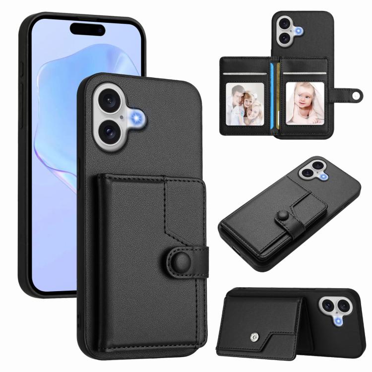 Button Card Bag RFID Anti-theft Phone Case, For iPhone 18 Pro / 17 Pro, For iPhone 18 Pro Max / 17 Pro Max, For iPhone 17, For iPhone Air