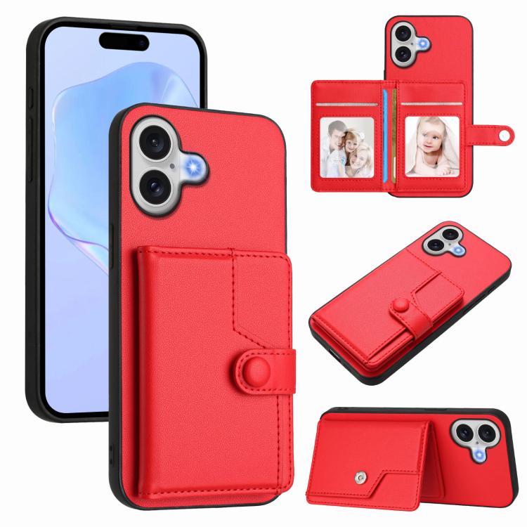 Button Card Bag RFID Anti-theft Phone Case, For iPhone 18 Pro / 17 Pro, For iPhone 18 Pro Max / 17 Pro Max, For iPhone 17, For iPhone Air