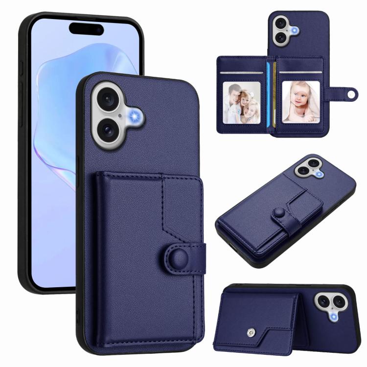 Button Card Bag RFID Anti-theft Phone Case, For iPhone 18 Pro / 17 Pro, For iPhone 18 Pro Max / 17 Pro Max, For iPhone 17, For iPhone Air