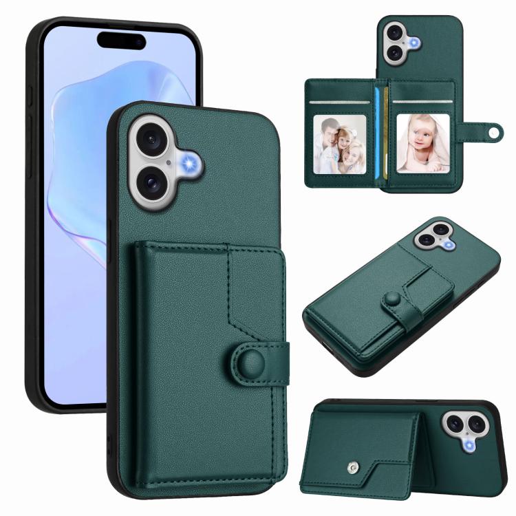 Button Card Bag RFID Anti-theft Phone Case, For iPhone 18 Pro / 17 Pro, For iPhone 18 Pro Max / 17 Pro Max, For iPhone 17, For iPhone Air