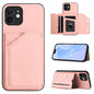 Skin Feel Four Card Slots Phone Case with Wrist Strap, For iPhone 12 mini, For iPhone 11 Pro Max, For iPhone 11, For iPhone 11 Pro
