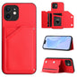 Skin Feel Four Card Slots Phone Case with Wrist Strap, For iPhone 12 mini, For iPhone 11 Pro Max, For iPhone 11, For iPhone 11 Pro