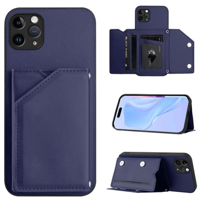 Skin Feel Four Card Slots Phone Case with Wrist Strap, For iPhone 12 mini, For iPhone 11 Pro Max, For iPhone 11, For iPhone 11 Pro