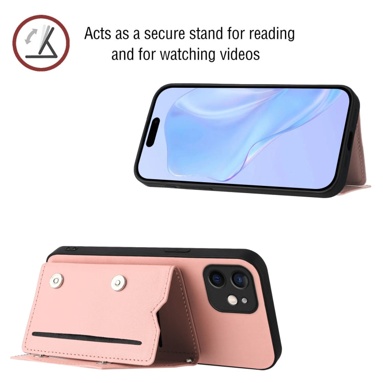 Skin Feel Four Card Slots Phone Case with Wrist Strap, For iPhone 12 mini, For iPhone 11 Pro Max, For iPhone 11, For iPhone 11 Pro
