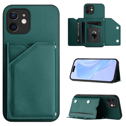 Skin Feel Four Card Slots Phone Case with Wrist Strap, For iPhone 12 mini, For iPhone 11 Pro Max, For iPhone 11, For iPhone 11 Pro