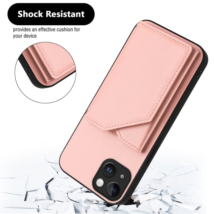 Skin Feel Four Card Slots Phone Case with Wrist Strap, For iPhone 14 Plus, For iPhone 14, For iPhone 14 Pro, For iPhone 14 Pro Max