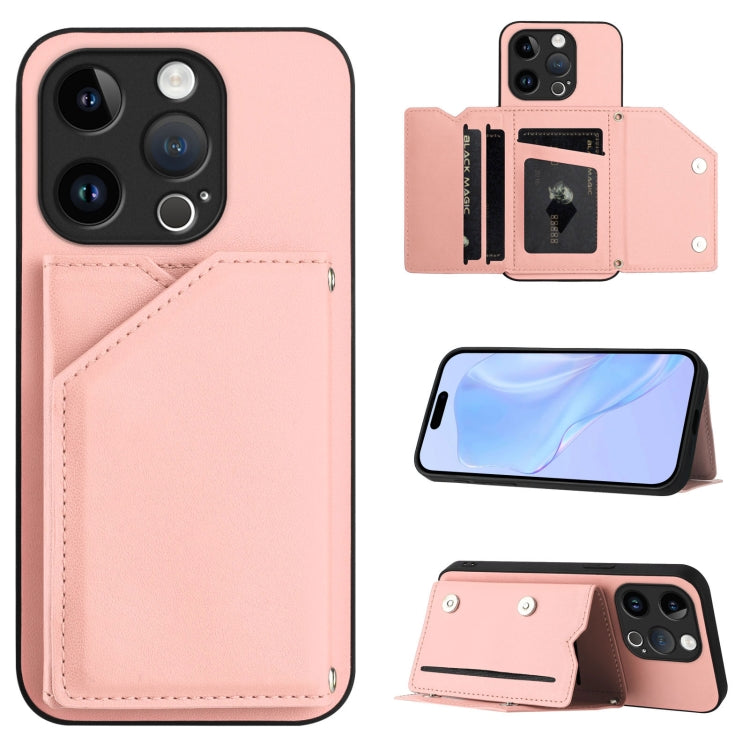Skin Feel Four Card Slots Phone Case with Wrist Strap, For iPhone 14 Plus, For iPhone 14, For iPhone 14 Pro, For iPhone 14 Pro Max
